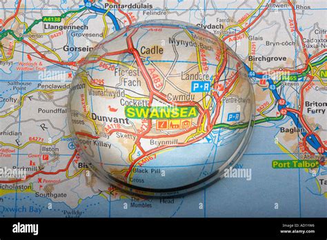 Map of swansea hi-res stock photography and images - Alamy