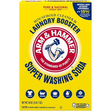 ARM & HAMMER Super Washing Soda Household Cleaner and Laundry Booster, 55 oz Box - Walmart.com