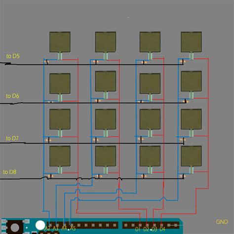 arduino - 4x4 Pressure Sensor Grid Pin Saving - Electrical Engineering Stack Exchange