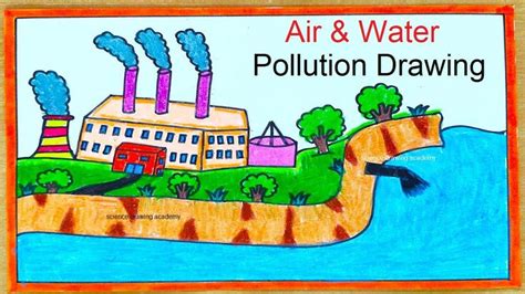 air and water pollution drawing simple and easy | science drawing ...