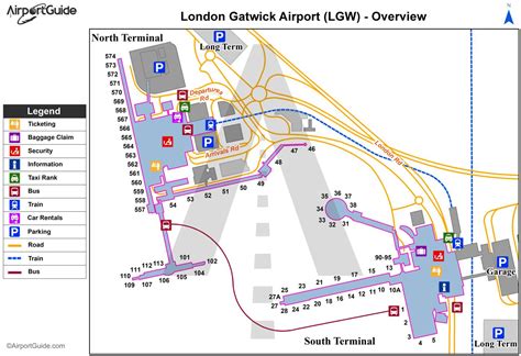 Gatwick airport map - Gatwick map (England)