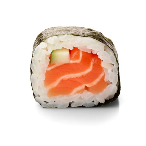 Salmon sushi roll isolated on transparent background, png 25222188 PNG