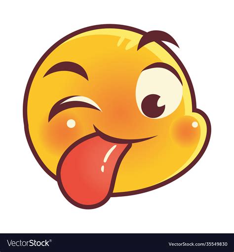 Funny emoji tongue out emoticon face expression Vector Image