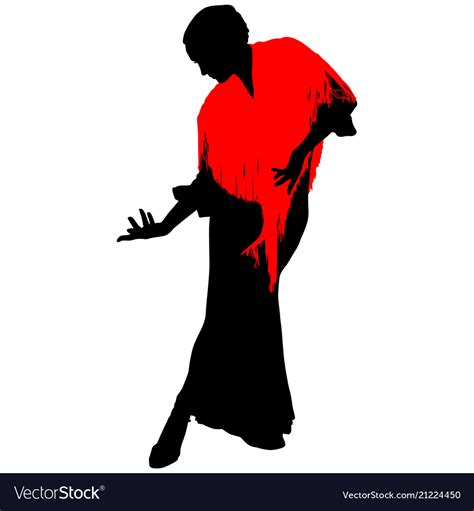 Silhouette of flamenco dancer Royalty Free Vector Image