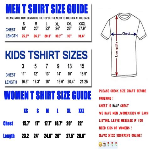 Youth Shirt Size Chart Age