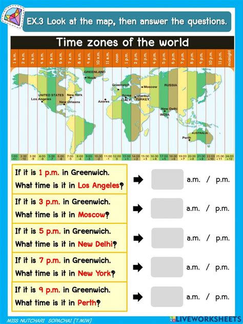 Time Zones Differentiated Labelling Activity - KS2 - Twinkl - Worksheets Library