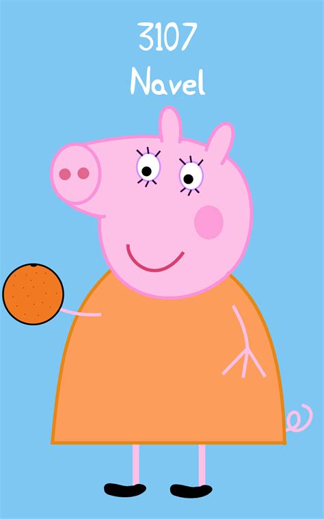 Peppa Pig: Mummy Pig Navel Orange PLU sticker by dev-catscratch on ...