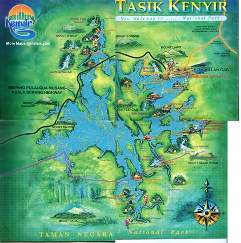 Kenyir Lake (Tasik Kenyir) location map - Terengganu Malaysia peta