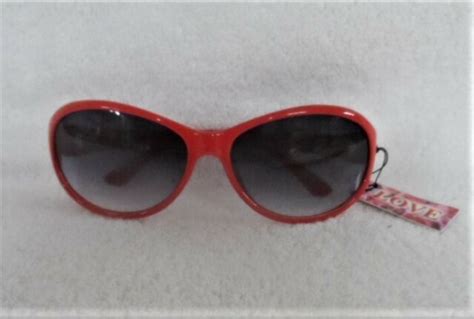 Red Frame Sunglasses Dark Lens 100% UV Protection - Love Brand #2 | eBay