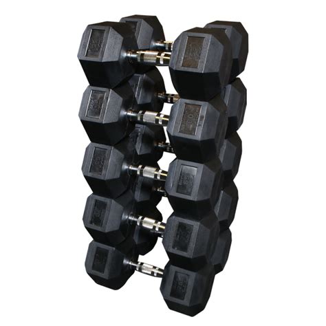 SDRS - Rubber Coated Hex Dumbbell Sets - Body-Solid