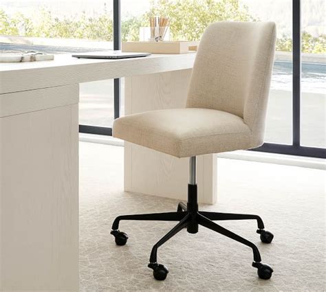 Layton Upholstered Swivel Desk Chair | Pottery Barn