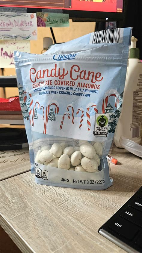 candy cane chocolate covered Almonds.. yum : r/aldi