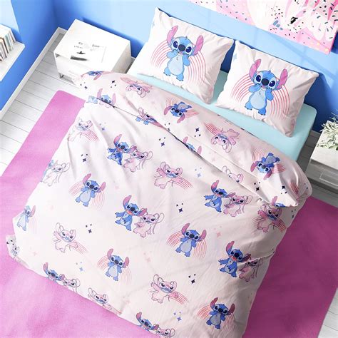 Amazon.com: Disney Bedding for Girls, Stitch Single Duvet Cover Set ...