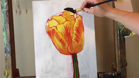 Acrylic Tulip Painting Tutorial - YouTube