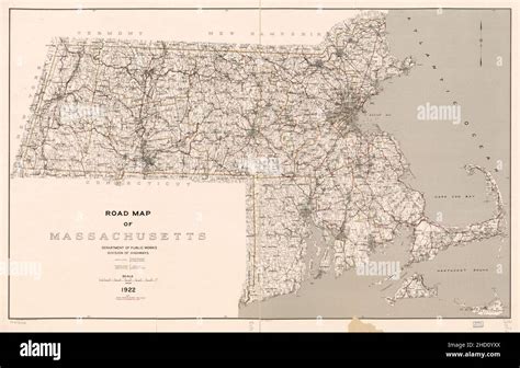 Road map of Massachusetts Stock Photo - Alamy