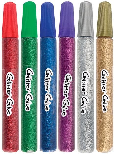 Glitter Glue Pens - 6pk