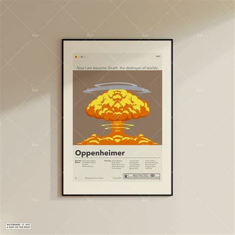 Oppenheimer Poster Christopher Nolan Minimalist Movie - Etsy