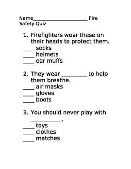 Fire safety Quiz by Jojo's First Grade | Teachers Pay Teachers