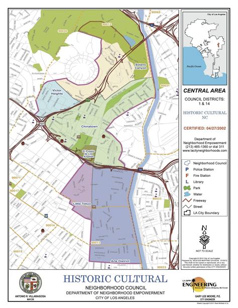 Los Angeles arts district map - Map of Los Angeles arts district (California - USA)