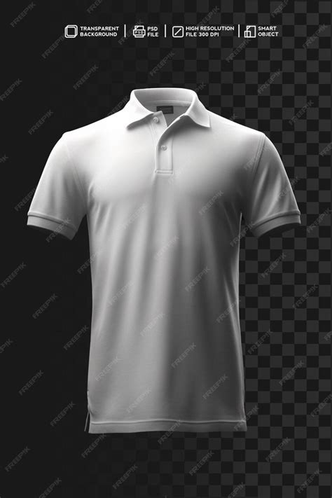 Premium PSD | Realistic polo tshirt template with transparent background