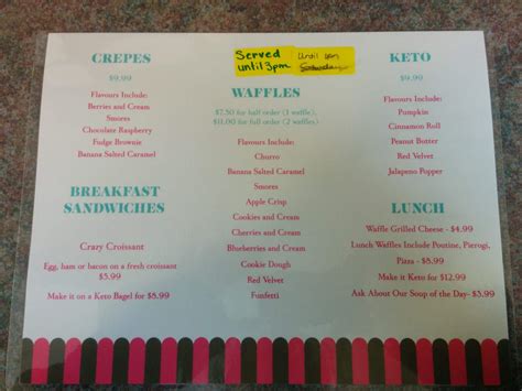 Sugar Mama's in Belleville, ON – Full Menu & Prices | Cansumer