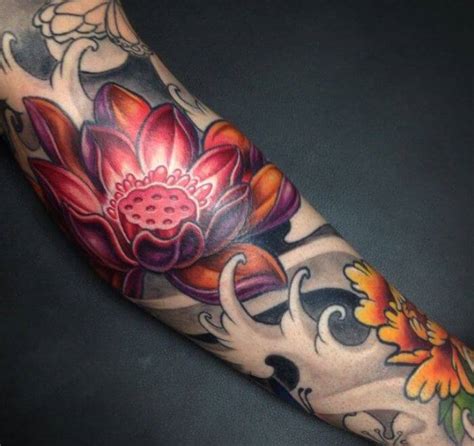 [96+] Black Lotus Flower Tattoo Sleeve