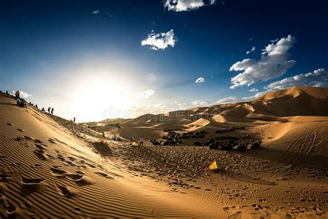 Awesome Sunset in the Sahara Desert. Stock Image - Image of loneliness ...