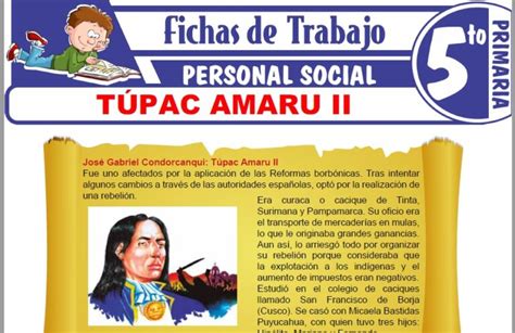 Túpac Amaru II para Quinto de Primaria – Fichas de Trabajo