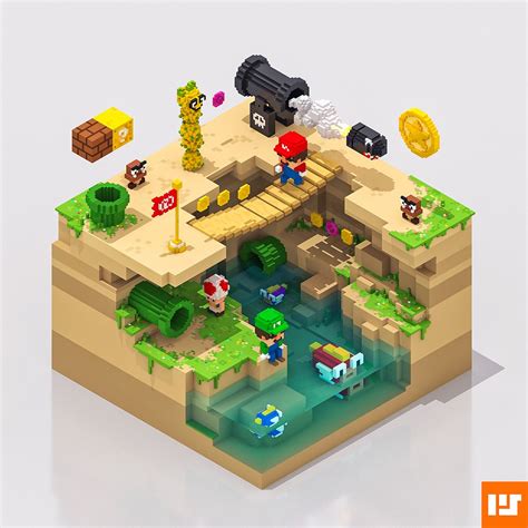 Mario 3D Land - Fan Art on Behance | Game concept art, Isometric art, Nintendo art