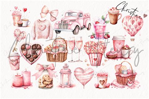 Huge Blush Pink Valentine Clipart Bundle By Christine Fleury ...