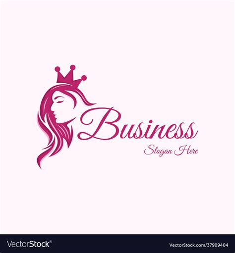 Beauty queen logo design Royalty Free Vector Image