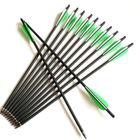 6/12/24Pcs Crossbow Bolt Arrows 17/20/22 Inches Mix Carbon Crossbow Arrow OD 8.8mm With Green ...