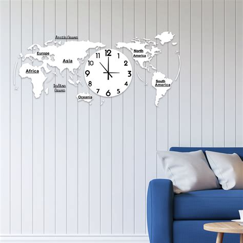 Walmart Clearance Clock,World Map Wall Clock Home Bedroom Wall Personality Wall Clock by Wuxinga ...