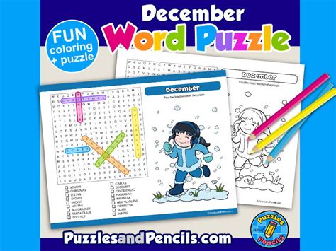 December Word Search Puzzle Activity Page | Wordsearch | Teaching Resources