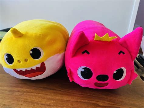 Brand new & Rare PinkFong Baby Shark bolster soft toy plush, Hobbies ...