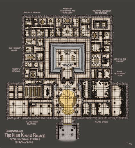 Brazenthrone – The High King’s Palace – Ground Level – Milby's Maps