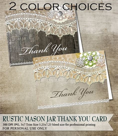 Rustic Thank You Cards Rustic Vintage Lace on by OddLotPaperie