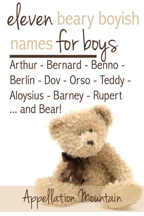 Bear Baby Names: Arthur, Orson, Dov - Appellation Mountain | Boy name ...