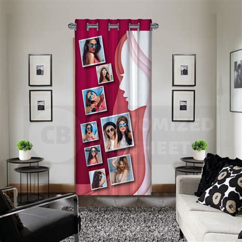 Custom Printed Curtains Collage Dream Girl - Customized Photo Bedsheet