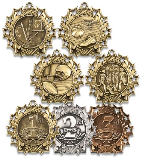 2.25in Ten Star Medals | Maxwell Medals & Awards