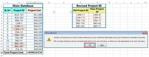 How to find Circular Reference in Excel & Fix it