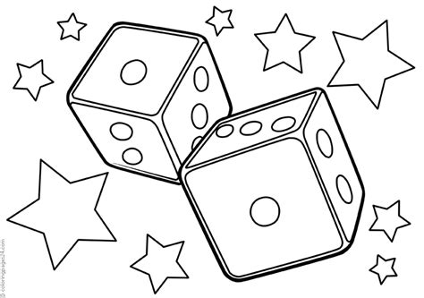 Dice Coloring Pages - Coloring Home