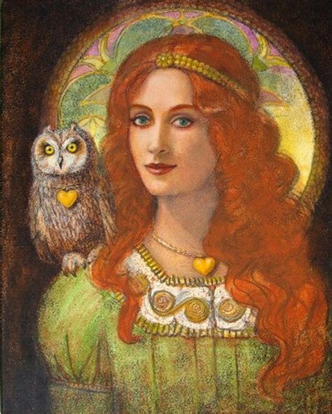 ATHENA OWL GODDESS wise Ones Minerva Celtic Roman Greek Art Mythology Portrait Print of Painting ...