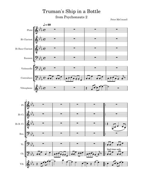 Truman's Ship in a Bottle - Peter McConnell Sheet music for Flute, Clarinet in b-flat, Clarinet ...