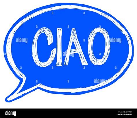 Illustration of a speech bubble with the word hello in Italian Stock Photo - Alamy