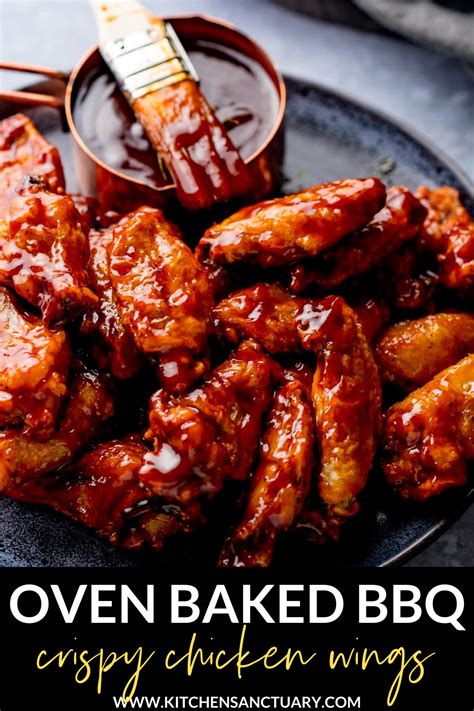 Oven Baked BBQ Crispy Chicken Wings | Baked bbq chicken, Baked bbq chicken wings, Bbq chicken wings