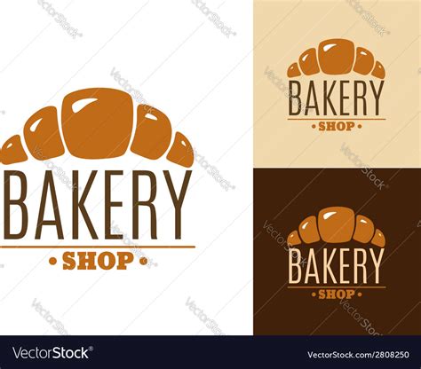 Croissant bakery emblem or logo Royalty Free Vector Image