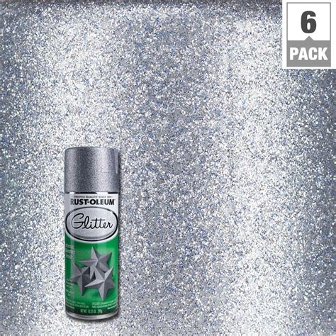 Rust-Oleum Specialty 10.25 oz. Silver Glitter Spray Paint (6-Pack)-267734 - The Home Depot