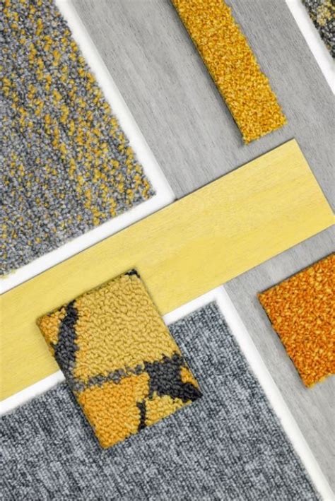 LVT meet carpet, yellow palette. #DesignInspiration #ColourPalette #DesignPalette #Flooring ...