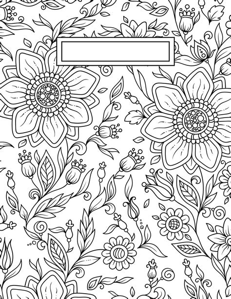 Back to School Binder Cover Adult Coloring Pages